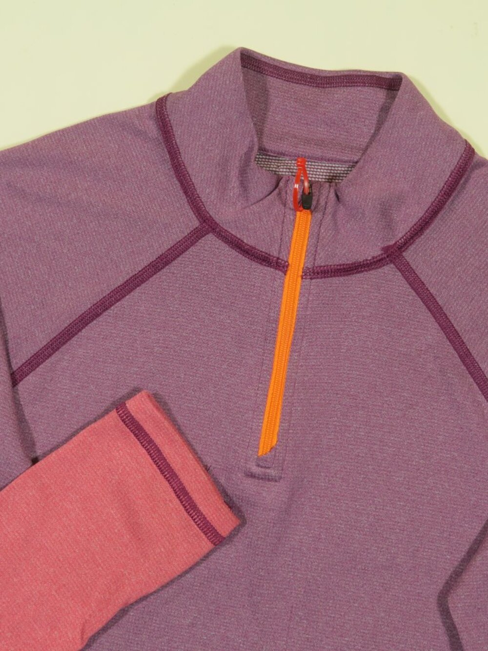 Stio Quarter Zip Base Layer Wool Performance Top Womens XS Purple Long Sleeve